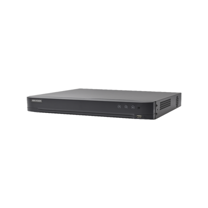 [Audio Bidireccional] DVR 32 Canales TurboHD + 8 Canales IP / 5 Megapixel Lite - 3K Lite / Acusense / Reconocimiento Facial  / Audio por Coaxitron / 2 Bahías de Disco Duro / H.265+ / Salida de Video en Full HD