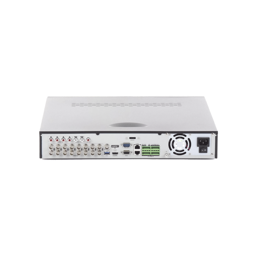 DVR 16 Canales TurboHD + 8 Canales IP / 3K/5MP / Audio por Coaxitron / Acusense / 4 Bahías de Disco Duro / Videoanalisis / 16 Entradas de Alarma