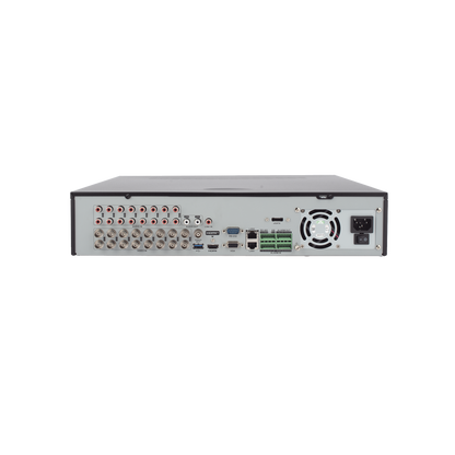 DVR 16 Canales TurboHD + 8 Canales IP / 3K / 5 Megapixel /  8 Bahías de Disco Duro / 16 Entradas de Audio Fisicas (Microfono por Separado) / Audio por coaxitron / Acusense / 16 Entradas de Alarma / POS / H.265+