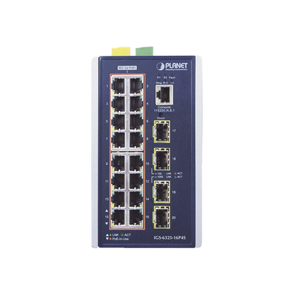 Switch Industrial Capa 3, 16 Puertos 10/100/1000T 802.3 AT POE +, 4 Puertos 1G / 2.5G SFP