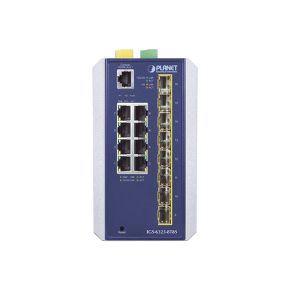Switch Industrial Administrable Capa 3, 8 Puertos Etherrnet 10/100/1000T, 8 Puertos SFP de 1G/ 2.5G