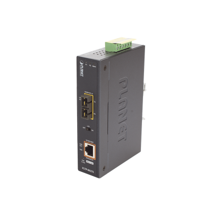 Convertidor de Medios Industrial PoE+ 1000BASE-LX a 10/100/1000BASE-T 802.3at (SC,SM) -20 km