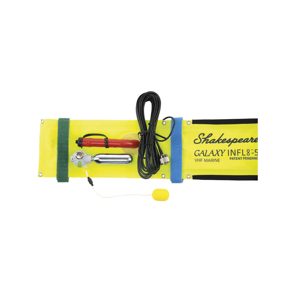 Antena marina inflable para uso en casos de emergencia.