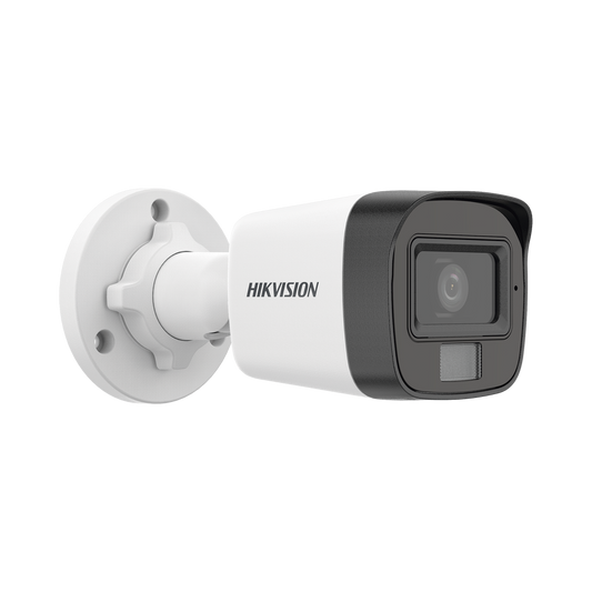 [Dual Light] Bala IP 2 Megapixel (1080p) / Lente 2.8 mm / Ángulo de visión 101° / 20 mts IR + 15 mts Luz Blanca / Micrófono Integrado / ACUSENSE Lite / Exterior IP67 / PoE / dWDR / H.265+ / ONVIF