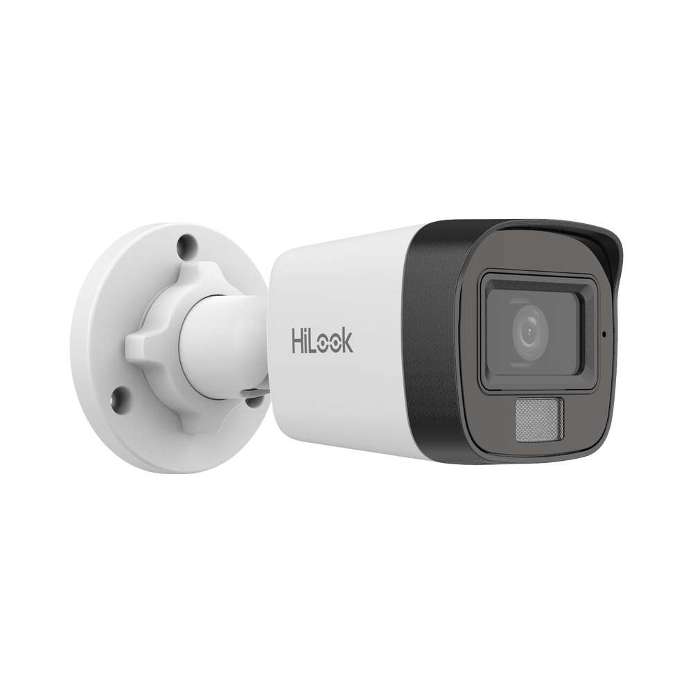 [Dual Light] Bala IP 4 Megapixel / Lente 2.8 mm / Ángulo de visión 104° / 20 mts IR + 15 mts Luz Blanca / Micrófono Integrado / ACUSENSE Lite / Exterior IP67 / H.265+ / PoE / ONVIF / dWDR