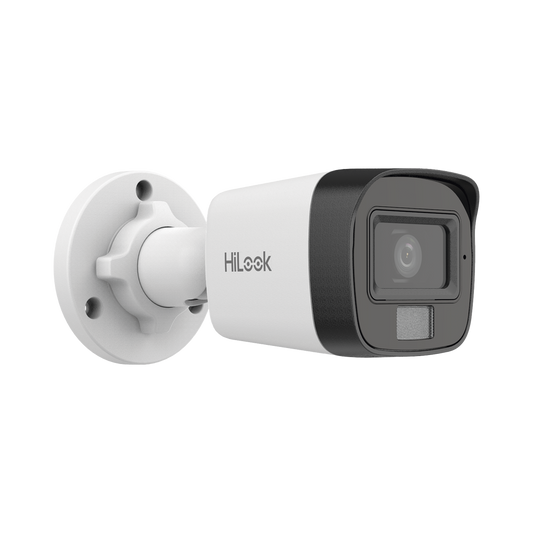 [Dual Light] Bala IP 4 Megapixel / Lente 2.8 mm / Ángulo de visión 104° / 20 mts IR + 15 mts Luz Blanca / Micrófono Integrado / ACUSENSE Lite / Exterior IP67 / H.265+ / PoE / ONVIF / dWDR