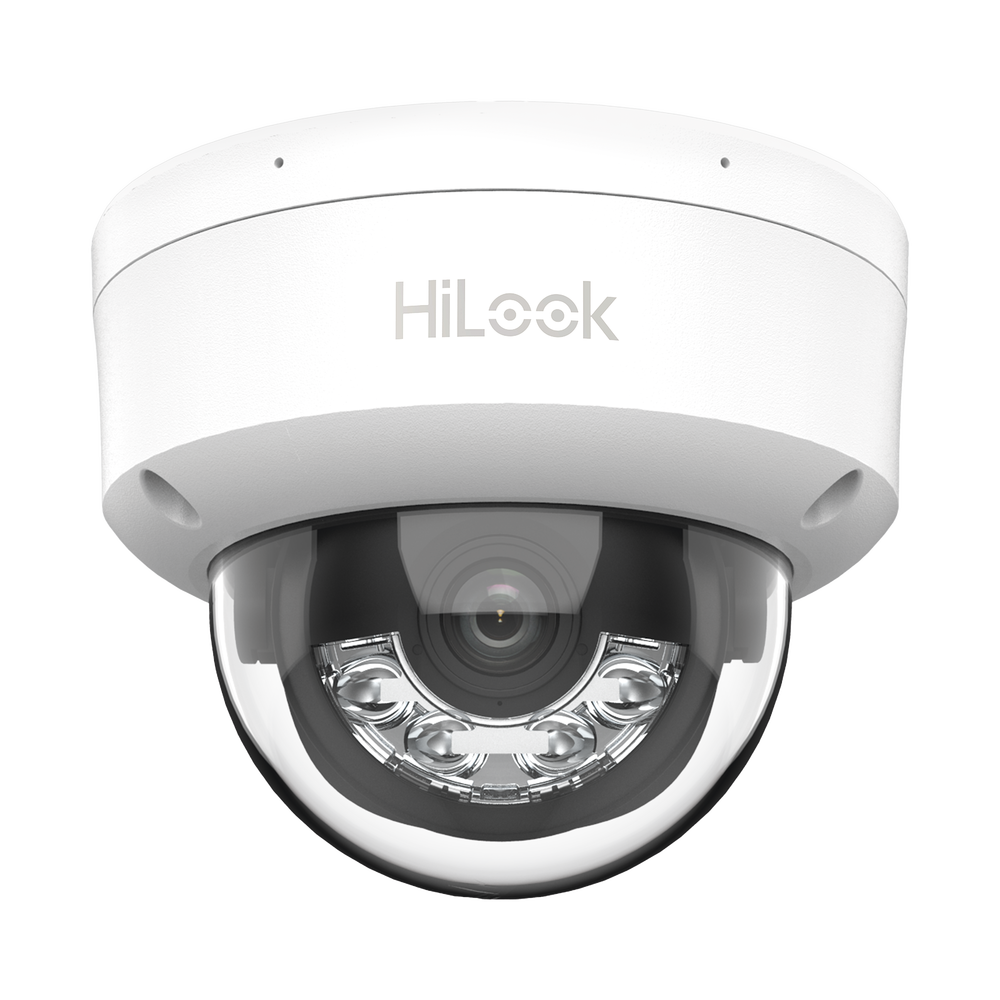 [Dual Light] Domo IP de 2 Megapixel (1080p) / Lente 2.8 mm / 20 mts IR + 15 mts Luz Blanca / Micrófono Integrado / ACUSENSE Lite / Uso en interior / PoE / dWDR / H.265+ / ONVIF