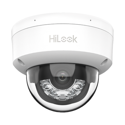 [Dual Light] Domo IP de 2 Megapixel (1080p) / Lente 2.8 mm / 20 mts IR + 15 mts Luz Blanca / Micrófono Integrado / ACUSENSE Lite / Uso en interior / PoE / dWDR / H.265+ / ONVIF