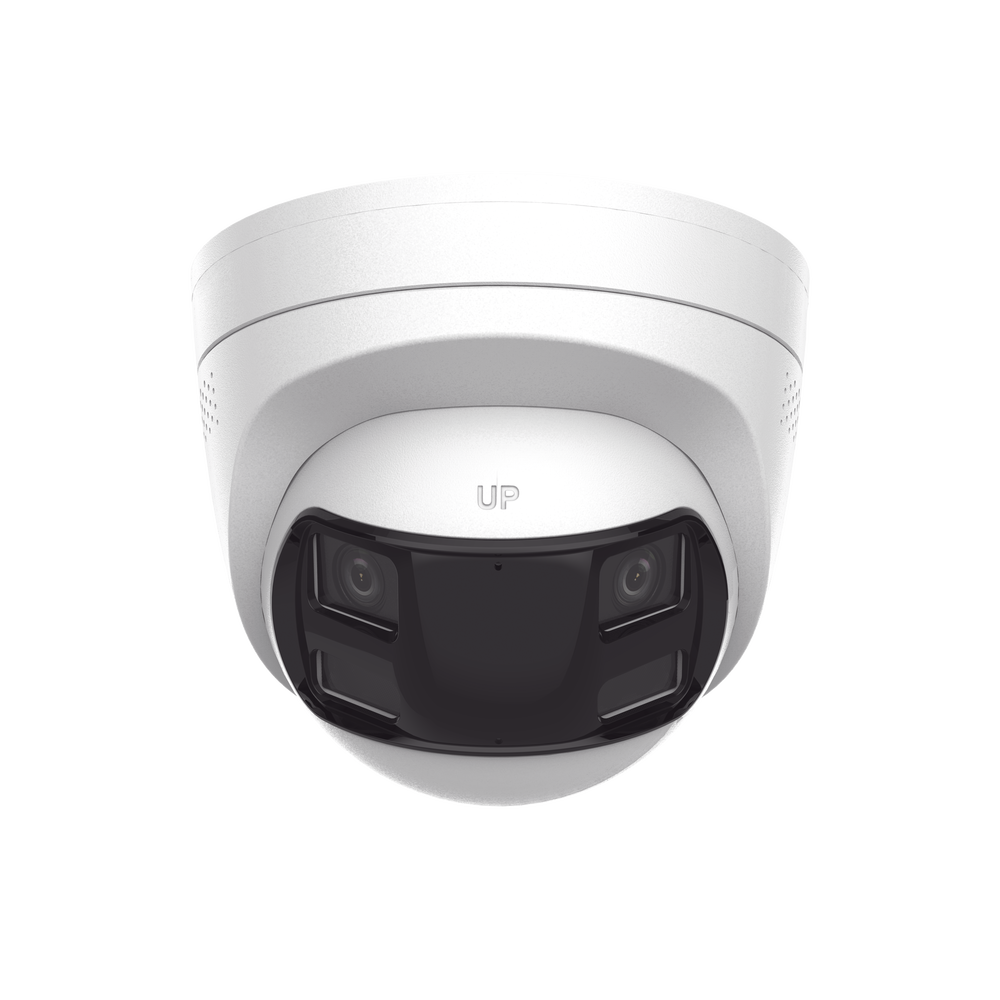 [Dual Light] Turret IP 6 Megapixel / Imagen Panorámica 180°/ PoE / Micrófono y Bocina Integrado / Exterior IP67 / Audio Bidireccional / Alarma Visual y Auditiva Integrada / Smart Supplement Light / Micro SD 512 GB