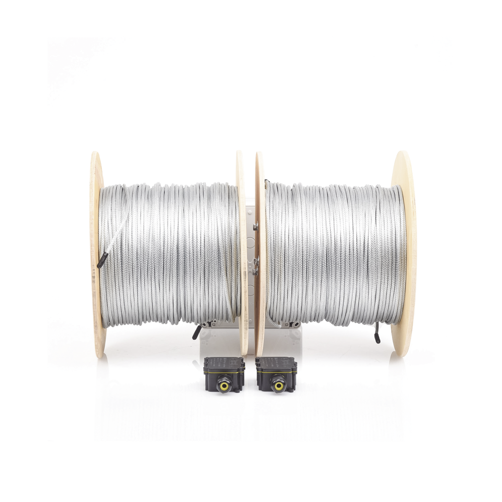 Cable Sensor Perimetral IRONCLAD / 610 m (2,000 ft) / 2 Zonas / Cerca Ciclónica / Sin Falsas Alarmas por Viento / Tarjeta LPU400 / Calibración por Software
