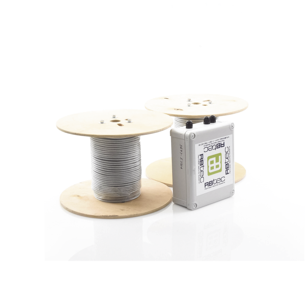 Kit de Cable Sensor Para Cerca Ciclonica IRONCLAD / 150 METROS / 2 ZONAS; 75 METROS POR ZONA / Sin Falsas Alarmas por Viento / TODO Incluido/TARJETA LPU400/ Calibración por Software
