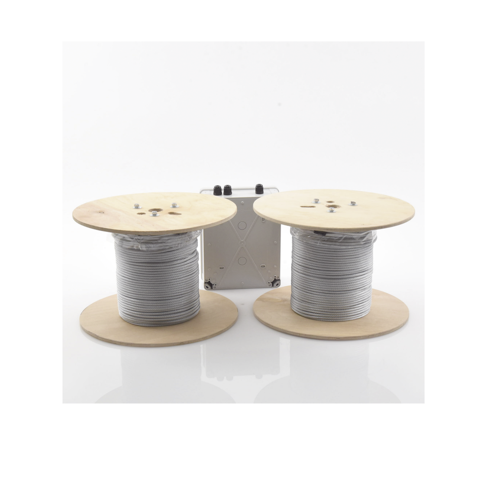 Kit de Cable Sensor Perimetral Para Cercas Ciclonicas IRONCLAD/ 305 METROS / 2 ZONAS; 152 METROS POR ZONA / Sin Falsas Alarmas por Viento / TODO Incluido TARJETA LPU400/ Calibración por Software