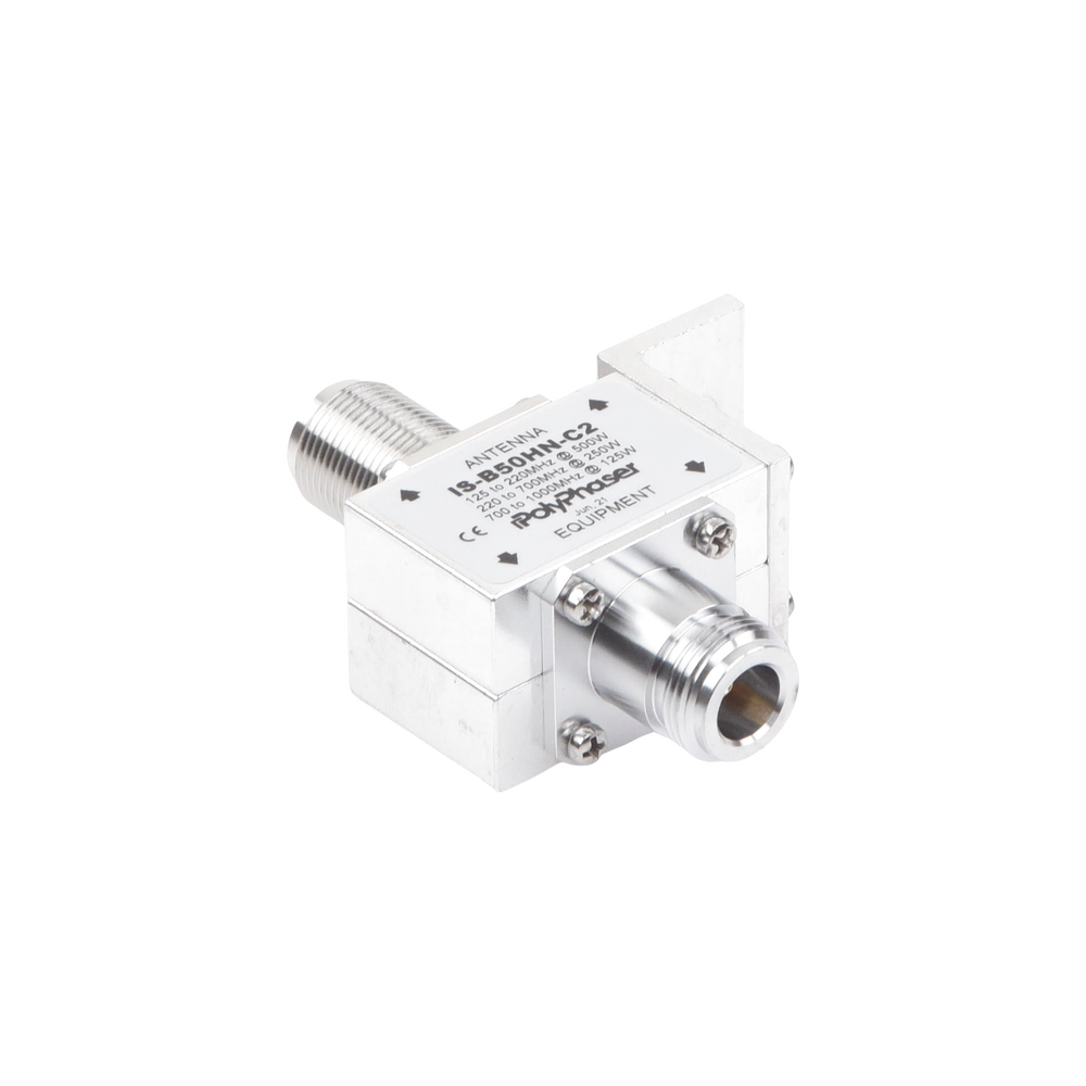 Protector Coaxial RF / 125-1000 MHz / 50 Ω / Conectores N Hembra / Ceja Frontal / 500W