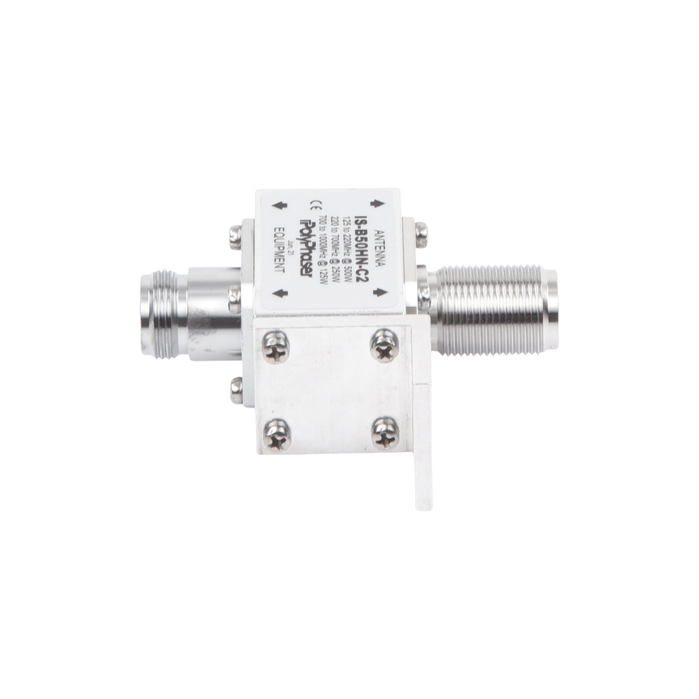Protector Coaxial RF / 125-1000 MHz / 50 Ω / Conectores N Hembra / Ceja Frontal / 500W