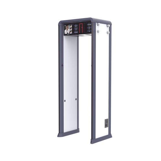 Arco Detector de Metales de 33 Zonas con Pantalla frontal LCD de 7" y Pantalla Trasera LCD de 29"  / Conteo de personas y Alarmas / Ajuste de Sensibilidad e Interferencias / Cámara de 2 MP