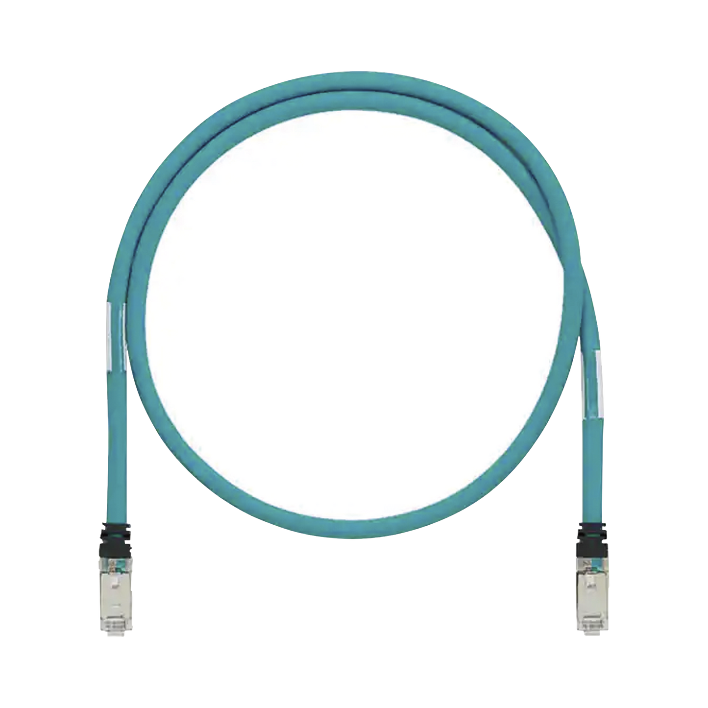 Patch Cord Cat6A de Grado Industrial 600V, Blindado SF/UTP, Calibre 26 AWG, Color Aqua, 2.5 Metros (8.20 Pies)