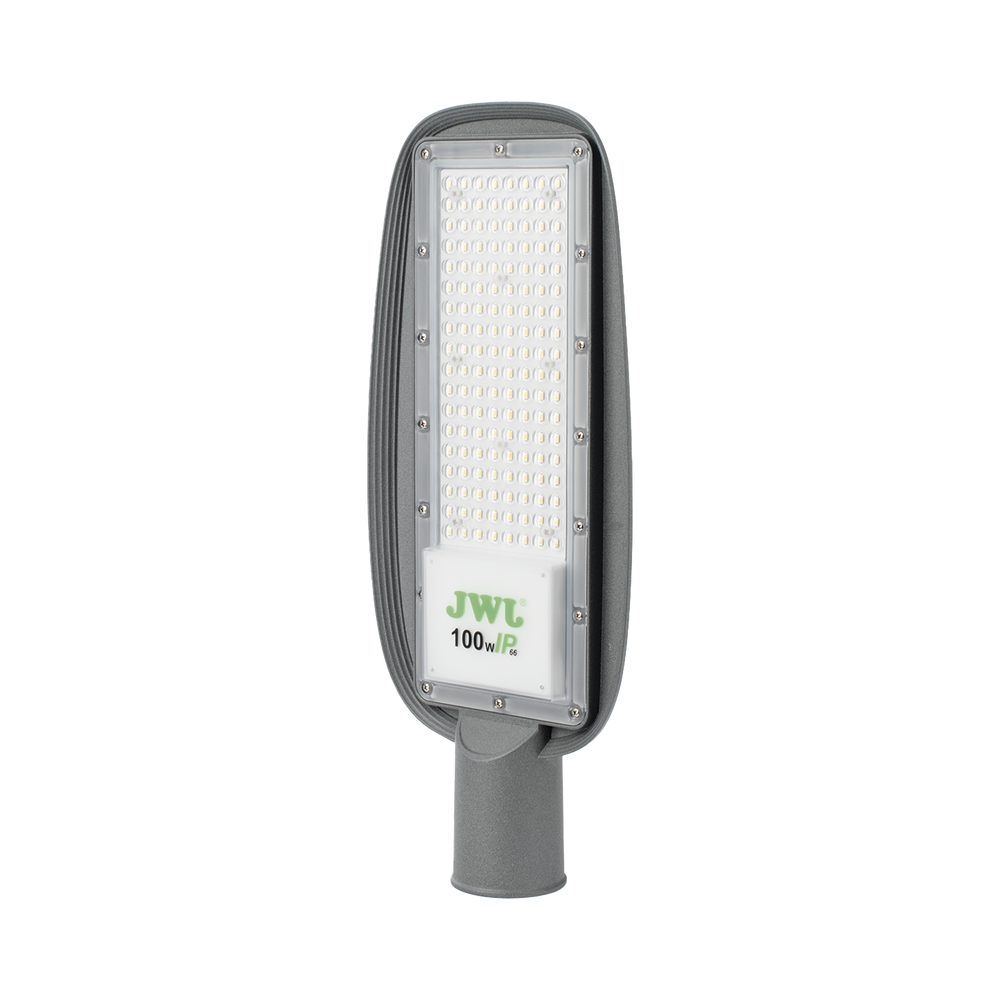 Luminaria LED  de 100 W / 100 - 265 V CA~50/60 Hz / Fotocelda  / Color Blanco/ Dimensiones 200 x 465 x 78 mm / Ángulo de Luz 135°.