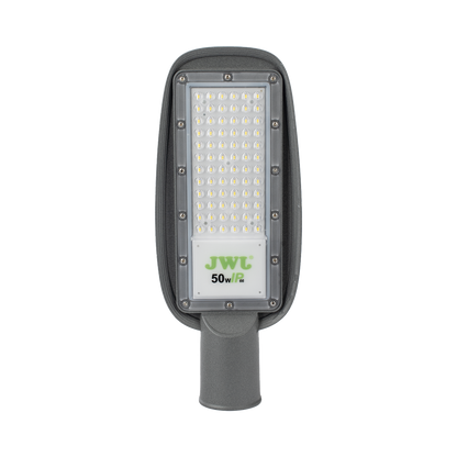 Luminaria LED de 50 W/ 100 - 265 V CA ~50/60 Hz / Fotocelda / Color Blanco/ Dimensiones 160 x 390 x 78 mm / Ángulo de Luz 135°.