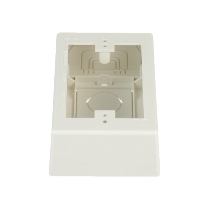 Caja de Pared Superficial, Uso Universal con Placas de Pared, con Cinta Adhesiva, Color Blanco Mate