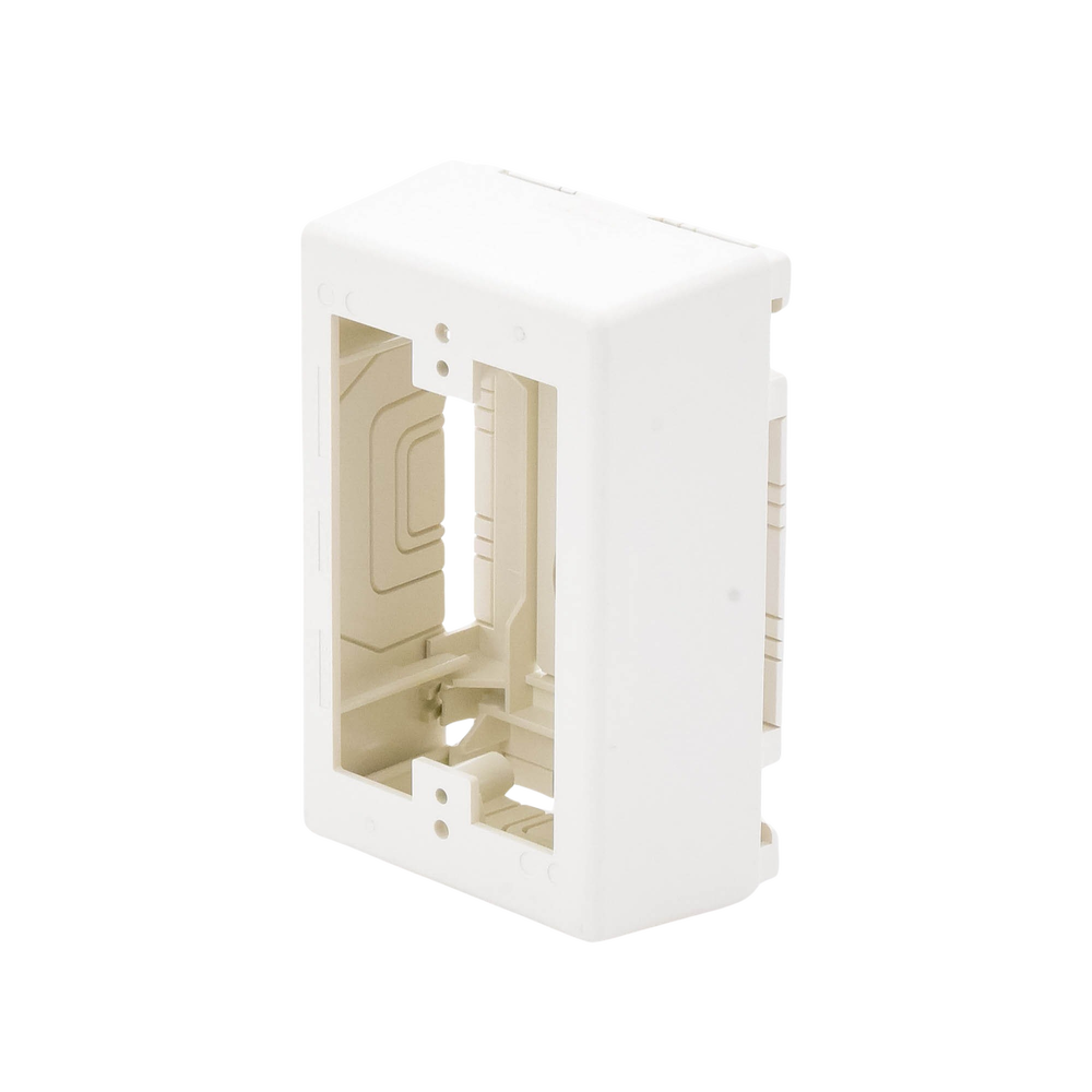 Caja de Pared Superficial, Uso Universal con Placas de Pared, con Cinta Adhesiva, Color Blanco Mate