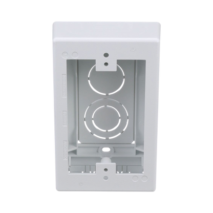Caja de Pared Superficial, Uso Universal con Placas de Pared, con Cinta Adhesiva, Color Blanco