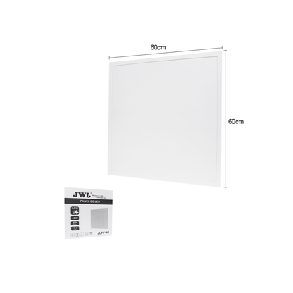 Panel LED / Luz Blanca 6 500 K / Empotrado o Suspendido / 59.5 x 59.5 cm /  40 W / 127 Vca~60Hz / Vida Útil de 50,000 horas / Ángulo de Luz de 140°