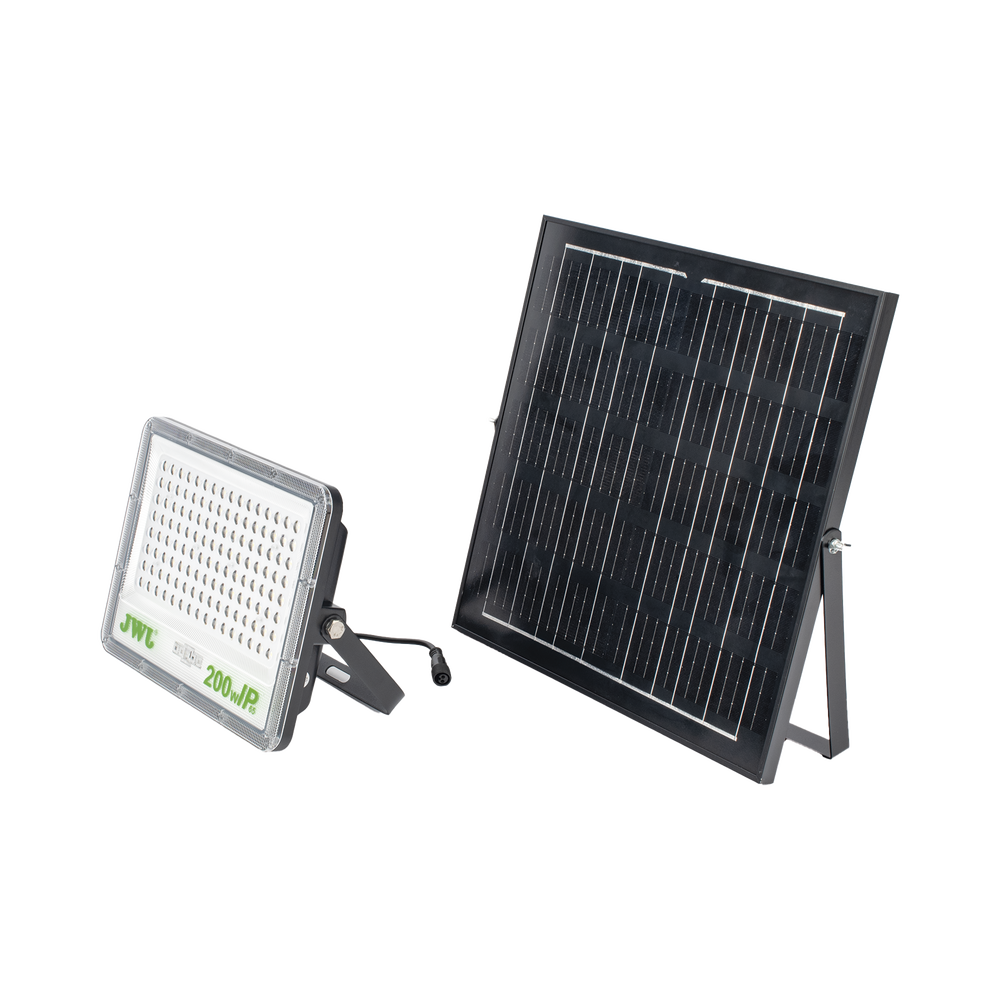 Reflector de 200 W con Panel Solar  /  Batería 3.2  V CD / T.C.C. 6 500 K / IP65.