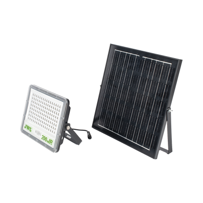 Reflector de 200 W con Panel Solar  /  Batería 3.2  V CD / T.C.C. 6 500 K / IP65.