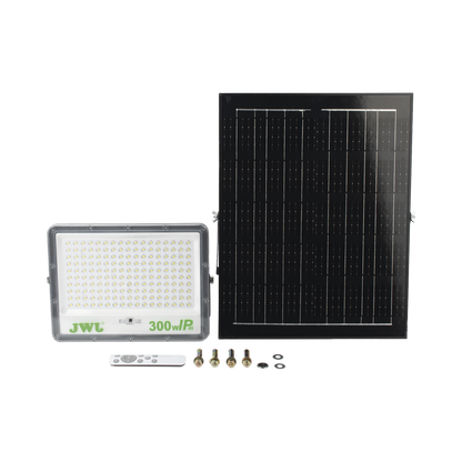 Reflector de 300 W con Panel Solar /  Batería 3.2  V CD / T.C.C. 6 500 K / IP65.