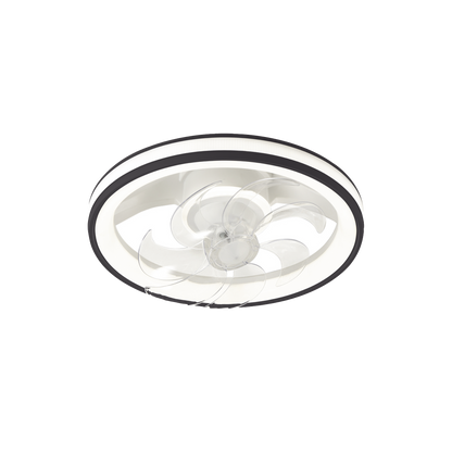 Ventilador de Techo con Luminario LED de  110 V CA 50/60 Hz /  88 W /4500 Lm / 6500 - 4 000 - 2 700 K /3 Tonos de Luz / 501 mm / 6 Velocidades / Dimeable / Color Blanco y Negro.