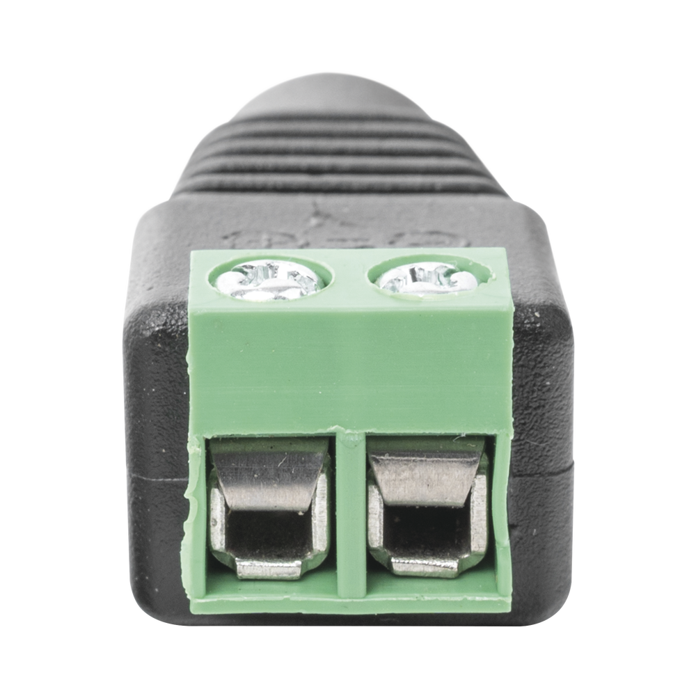 Adaptador Hembra Tipo Jack de 3.5 mm Polarizado de 12 Vcc / Terminales Tipo Tornillo / Polarizado (+/-) / Ideal para Cámaras de Video Vigilancia