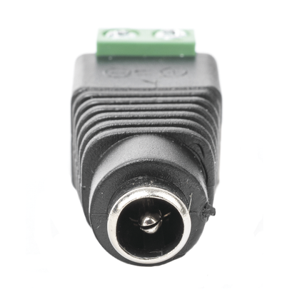 Adaptador Hembra Tipo Jack de 3.5 mm Polarizado de 12 Vcc / Terminales Tipo Tornillo / Polarizado (+/-) / Ideal para Cámaras de Video Vigilancia