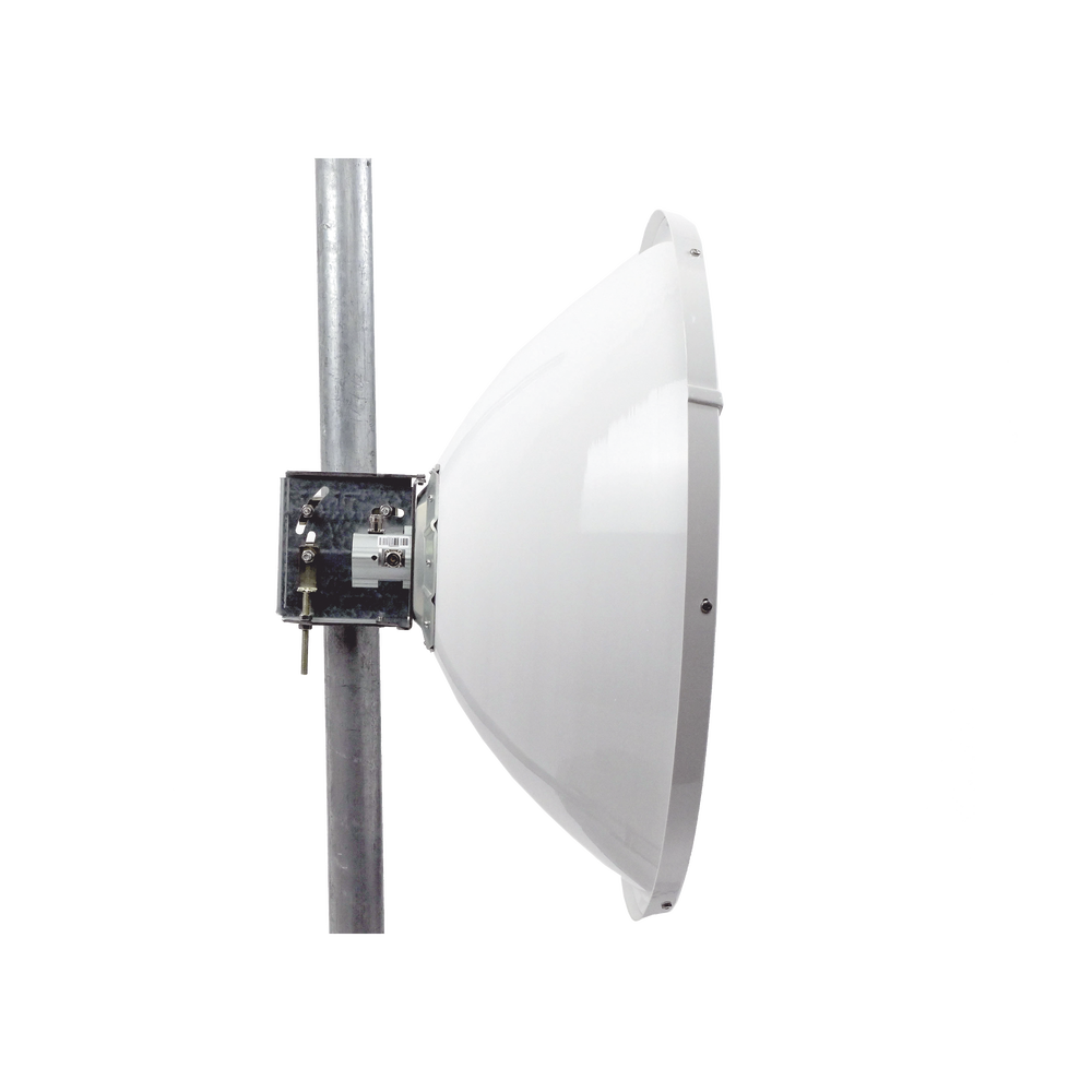 Antena Direccional de Alto Rendimiento/ Parábola profunda para mayor aislamiento al ruido / 29 ± 1 dBi / 4.9 - 6.4 GHz / Conectores N-Hembra / Fácil Montaje y Soporte de acero inoxidable / Radomo Incluido