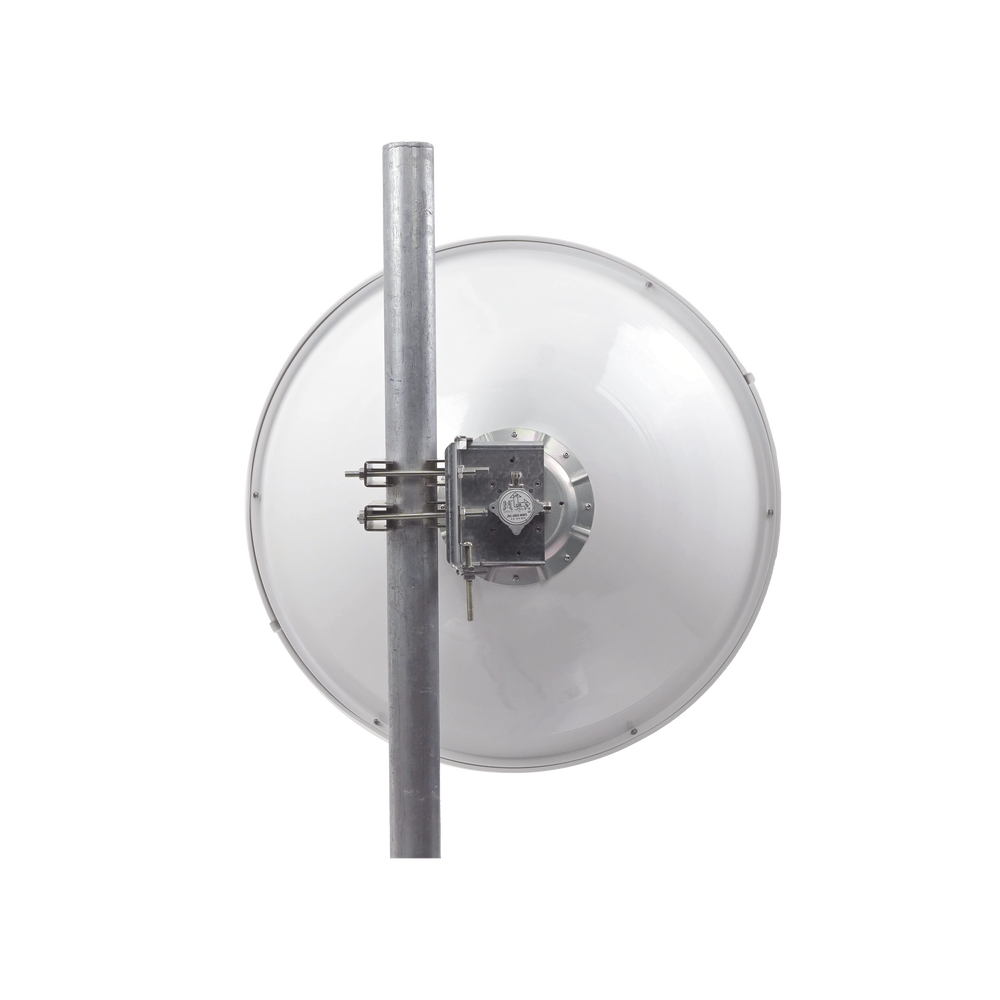 Antena Direccional de Alto Rendimiento/ Parábola profunda para mayor aislamiento al ruido / 29 ± 1 dBi / 4.9 - 6.4 GHz / Conectores N-Hembra / Fácil Montaje y Soporte de acero inoxidable / Radomo Incluido