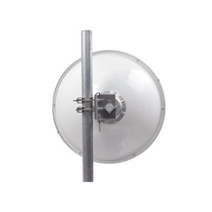 Antena Direccional de Alto Rendimiento/ Parábola profunda para mayor aislamiento al ruido / 29 ± 1 dBi / 4.9 - 6.4 GHz / Conectores N-Hembra / Fácil Montaje y Soporte de acero inoxidable / Radomo Incluido