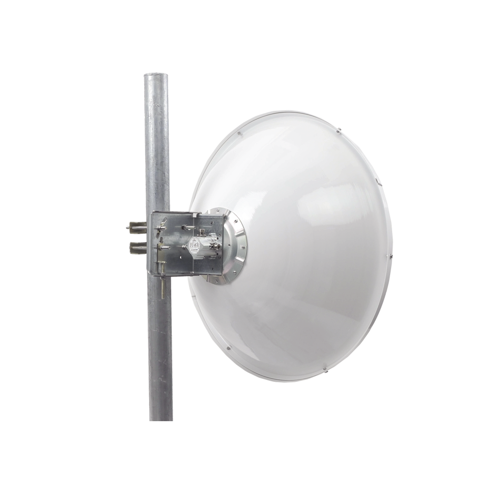 Antena Direccional de Alto Rendimiento/ Parábola profunda para mayor aislamiento al ruido / 29 ± 1 dBi / 4.9 - 6.4 GHz / Conectores N-Hembra / Fácil Montaje y Soporte de acero inoxidable / Radomo Incluido