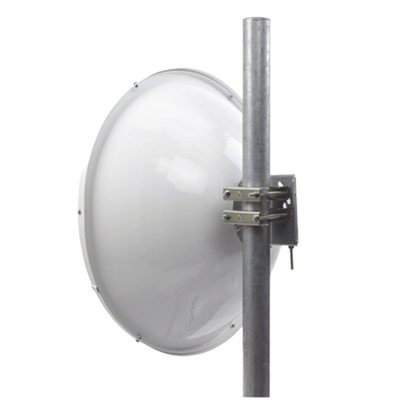Antena Direccional de Alto Rendimiento/ Parábola profunda para mayor aislamiento al ruido / 29 dBi / 4.9 - 6.4 GHz / Conector de guía de onda para radios B5x y C5x / Fácil Montaje y Soporte de acero inoxidable / Radomo Incluido
