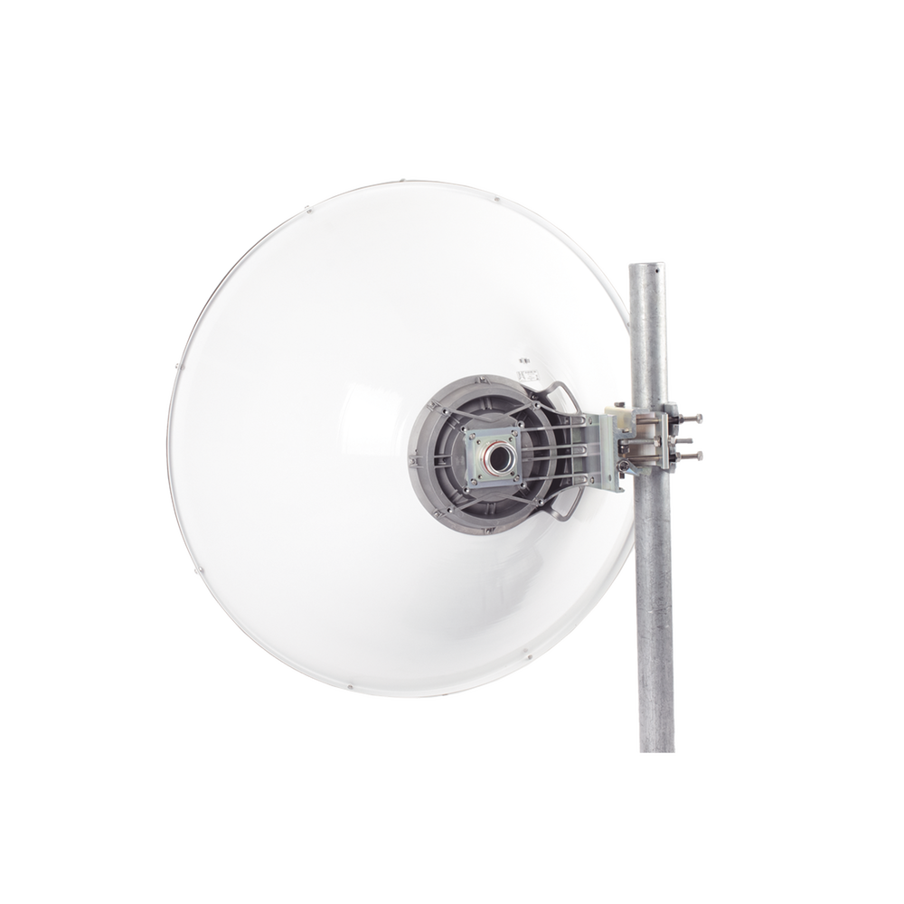 Antena Direccional de Alto Rendimiento/ Parábola profunda para mayor aislamiento al ruido/ Conector guía de onda para radio C5x y B5x / 3 ft / 4.9 a 6.4 GHz / Ganancia de 32 dBi / Soporte de acero inoxidable / Incluye montaje.