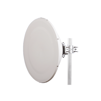 Antena direccional Alto Rendimiento / Parábola profunda para mayor aislamiento al ruido /4 ft / Guía de onda  para radio B5x y C5x / Ganancia de 35 dBi / Soporte de acero inoxidable / Polaridad en 90 ° y 45 ° / Incluye montaje.