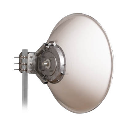 Antena Direccional de Alto Rendimiento / 35.5 ± 1 dBi  / 4 ft / 5.9-7.125 GHz / Conectores RP-SMA / Alto Aislamiento al Ruido / Fácil Montaje y herraje de acero inoxidable /  Radomo Incluido