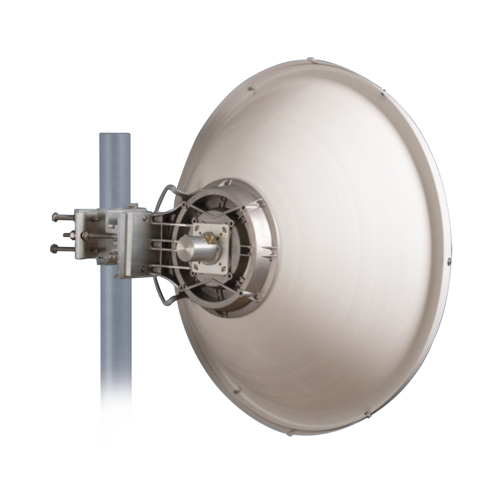 Antena Direccional de Alto Rendimiento / 30.5 ± 1 dBi / 2 ft / 5.9-7.125 GHz / Conectores RP-SMA / Alto Aislamiento al Ruido / Fácil Montaje y herraje de acero inoxidable /  Radomo Incluido