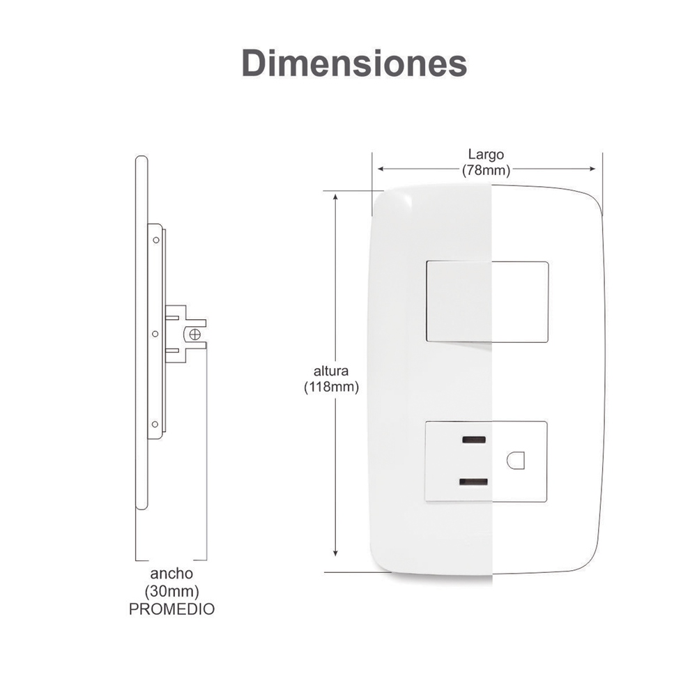 Apagador Escalera de 127 V~60 Hz 10 A / Color Blanco.