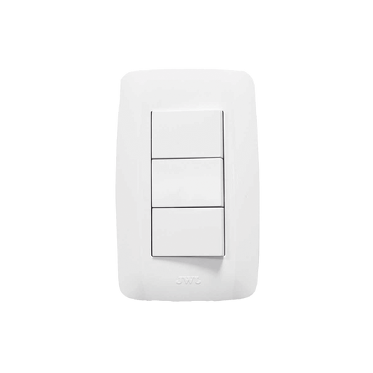 Apagador Triple de 127 V ~60 HZ 10 A / Color Blanco.