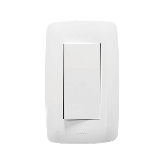 Placa con Interruptor sencillo 10 A/ 127 V CA ~ 60 Hz / Color Blanco.
