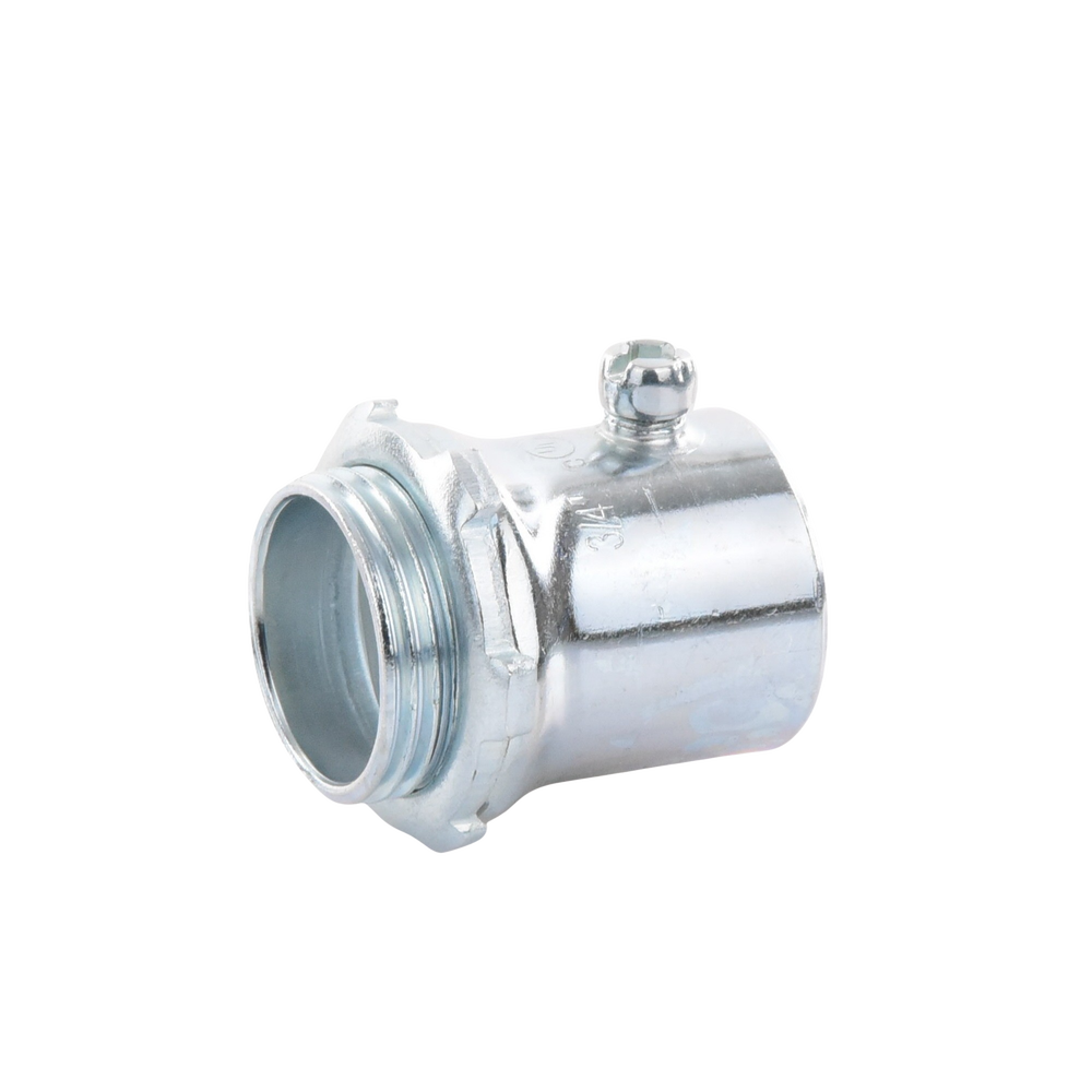 Conector 1" (25mm) pared delgada con tornillo tipo americano galvanizado etiqueta verde