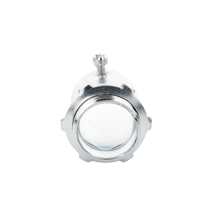 Conector 1 1/2" (38mm) pared delgada con tornillo galvanizado etiqueta verde