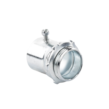 Conector 1 1/2" (38mm) pared delgada con tornillo galvanizado etiqueta verde