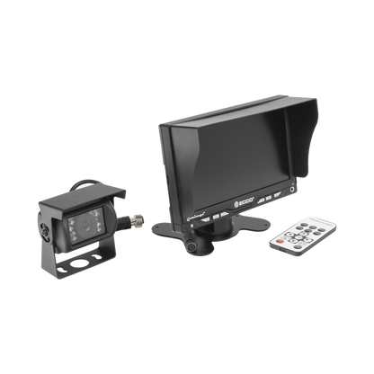 Sistema Profesional Alámbrico  de Cámara de Reversa y Monitor para Vehículos de Trabajo y Montacargas