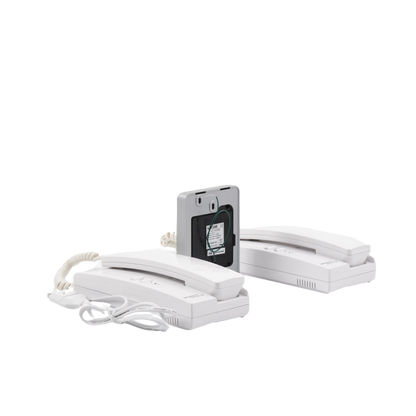 Kit de Audio Portero con 2 Auriculares y Frente de Calle
