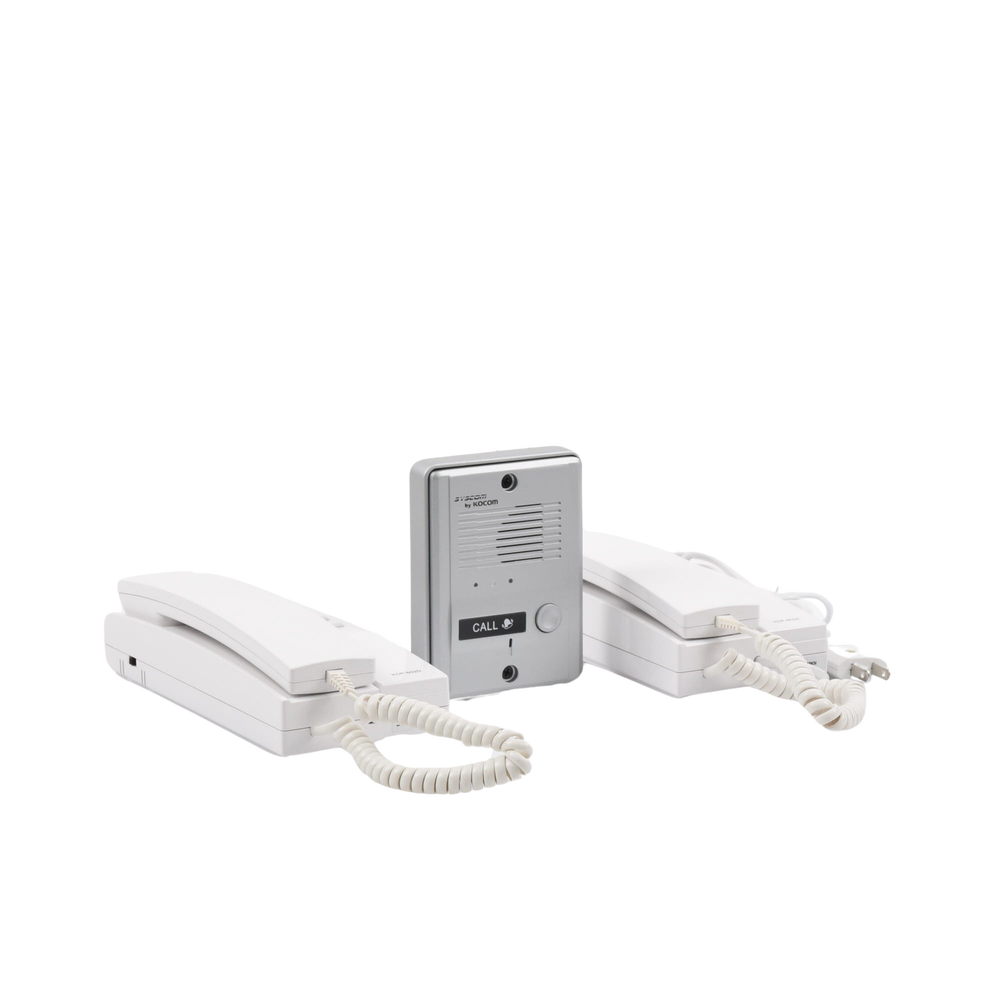 Kit de Audio Portero con 2 Auriculares y Frente de Calle